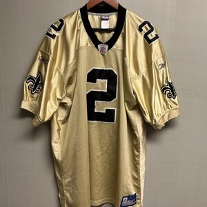 Vintage Reebok NFL on field New Orleans Saints Gold Jersey Aaron Brooks #2 0169